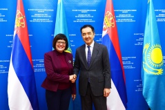 7 November 2017 National Assembly Speaker Maja Gojkovic and Kazakh Prime Minister Bakytzhan Sagintayev